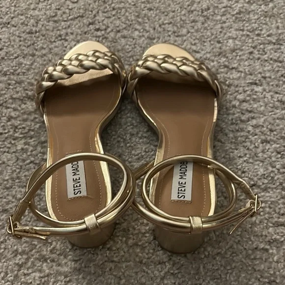Steve Madden Metallic Gold Braided Sandals - Picture 4 of 5